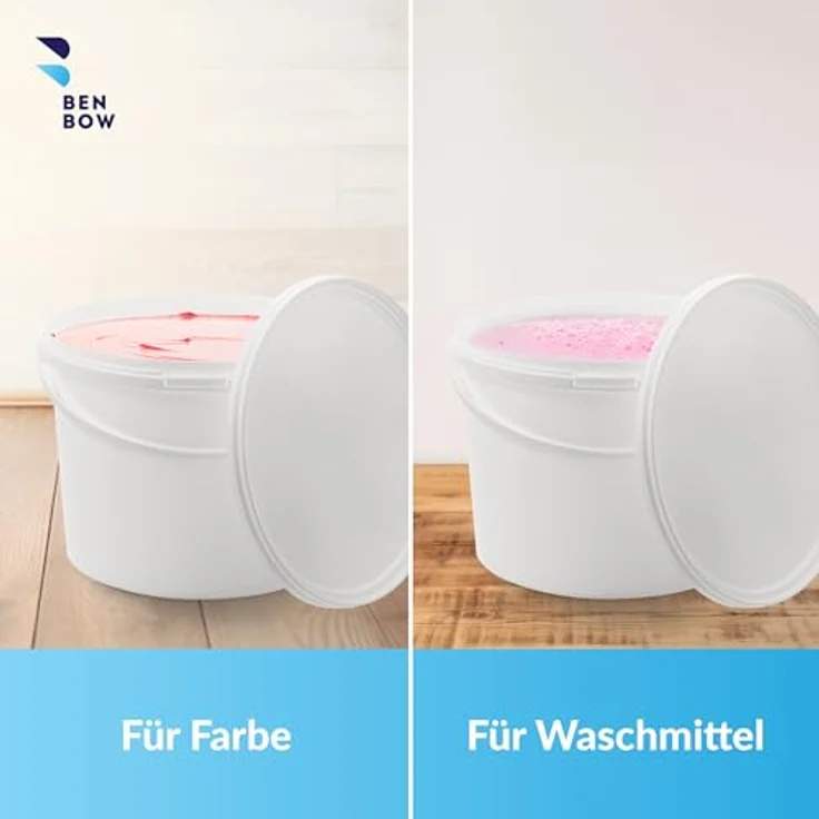 BenBow Eimer mit Deckel 10l, lebensmittelecht, luftdicht, stabil, auslaufsicher, geruchsneutral, weiß – Bild 5