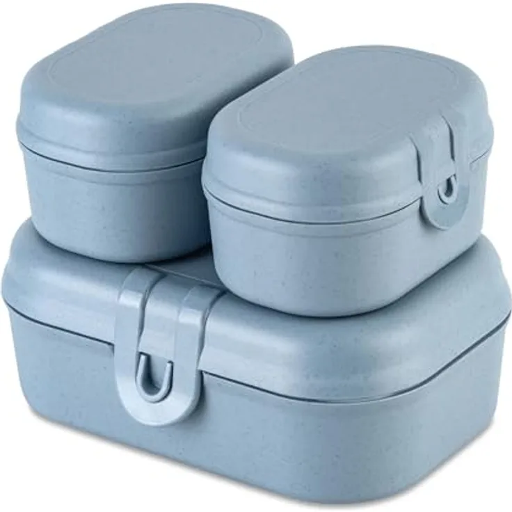 Koziol Lunchboxen 3er-Set PASCAL READY MINI Brotdosen Kunststoff Blau, inkl. 3 Lunchboxen