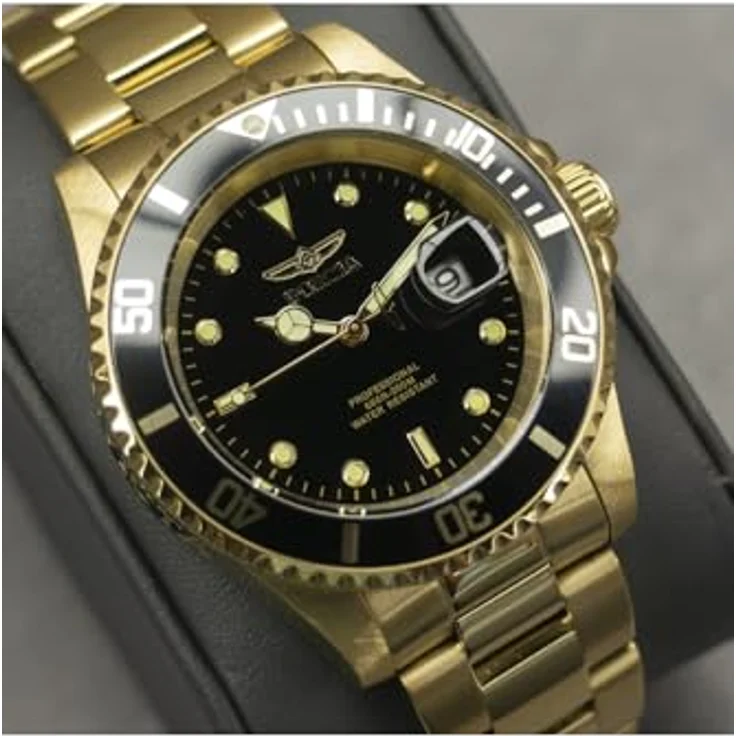 Invicta Pro Diver 26975, Edelstahl Herren Quarzuhrwerk mit schwarzem Zifferblatt, 40mm, 20 bar wasserdicht, 2 Jahre Garantie – Bild 5