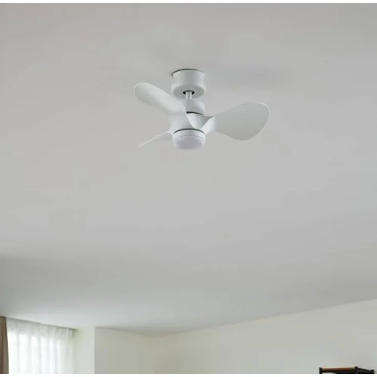 Lindby Deckenventilator mit Lampe "Enon", dimmbar, Metall, mit Fernbedienung, weiß, für Wohnzimmer & Esszimmer – Bild 3