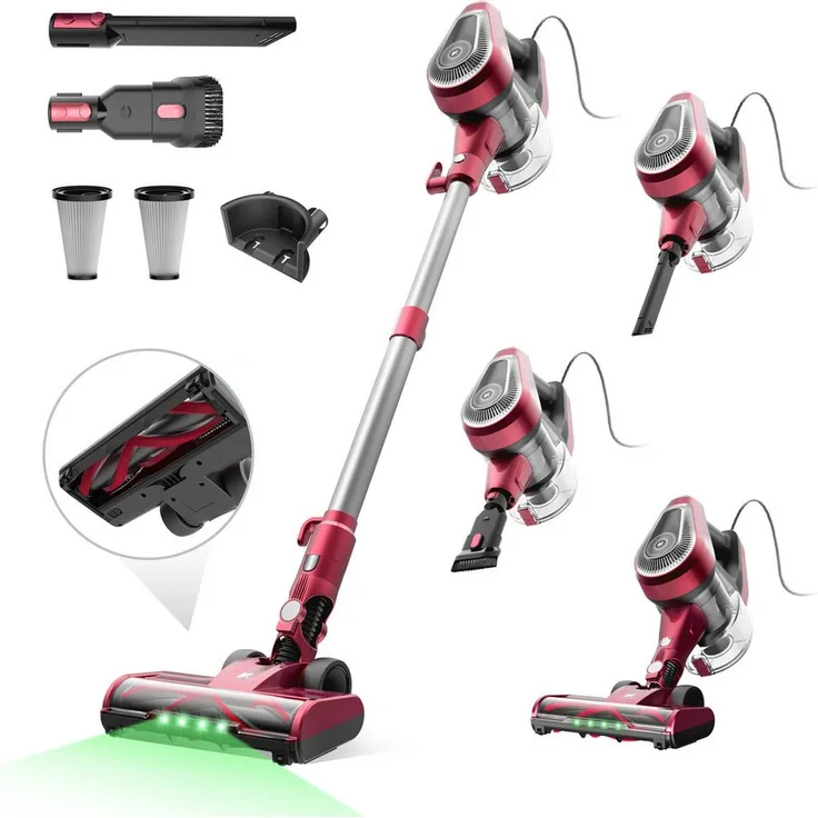 Vactidy Handstaubsauger C8, 600 W, beutellos, mit 7m Kabel, 6-stufiger Filterung und 360° Reinigungstechnologie