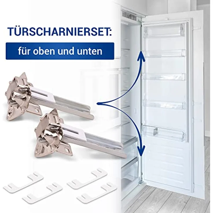 VIOKS DWWE2636 2X Set Türscharnier/Ersatzteile für 00268698 Bosch Siemens Bauknecht Scharniere für Einbau Kühlschrank Türen, Metall – Bild 4