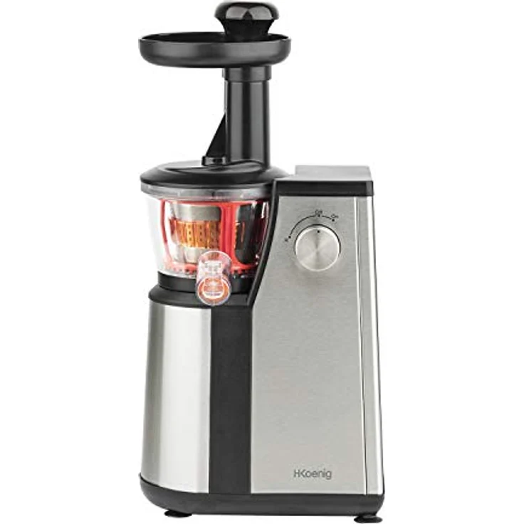 H.Koenig GSX12 Entsafter - Slow juicer - 1 L Fassungsvermögen - 400 W - Tropfstopsystem - mit Tresterbehälter - Edelstahl - schwarz – Bild 3