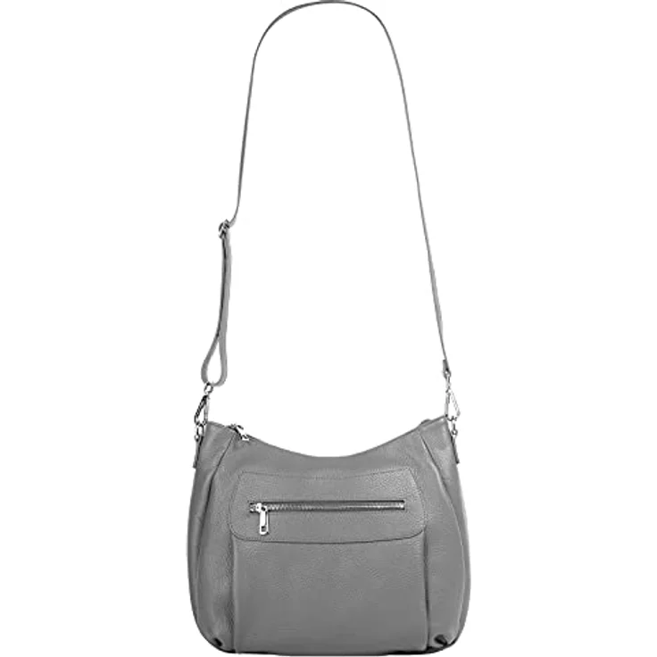 Samantha Look Umhängetasche, Damen Leder, echt Leder, Made in Italy, matt, schwarz – Bild 7