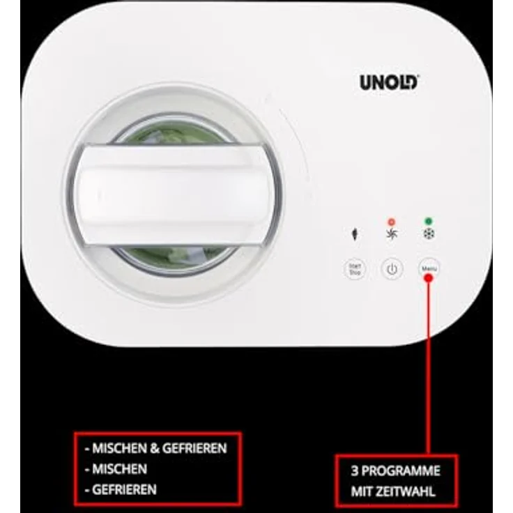 Unold Eismaschine Snow, Eisbereiter mit Eisbuch 1 L – Bild 3