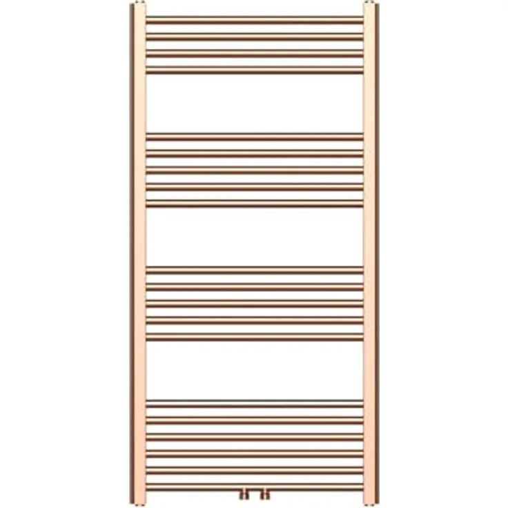Belrad Handtuchheizkörper mit Mittelanschluss in gebürstetem Kupfer – 1200x600mm, 414 Watt, elegantes Design