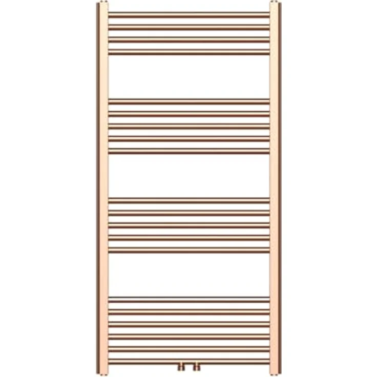 Belrad Handtuchheizkörper mit Mittelanschluss in gebürstetem Kupfer – 1200x600mm, 414 Watt, elegantes Design – Bild 1