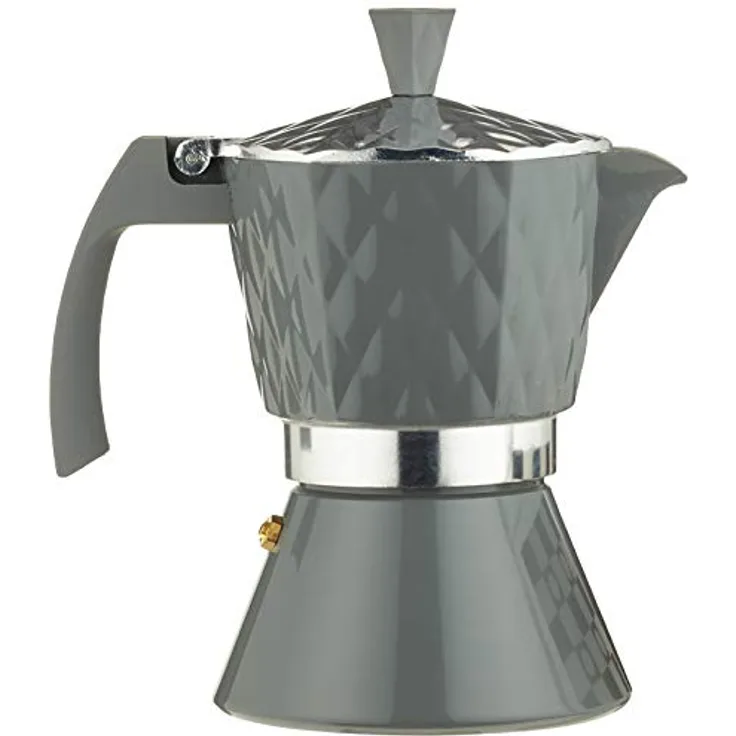 TLW direkt Espressokocher, Aluminium, Anthrazit, 16 x 12 x 20 cm, 4-Einheiten