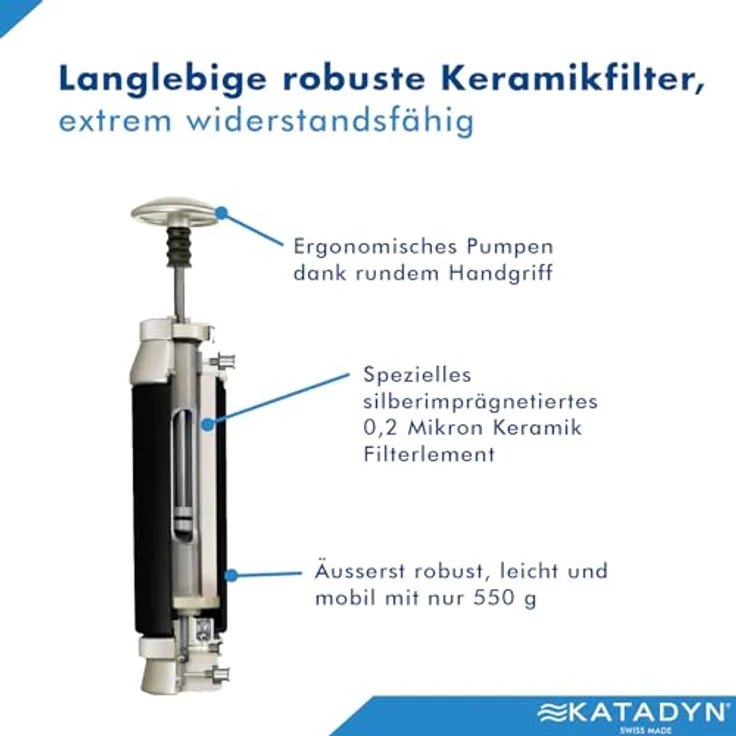 Katadyn Pocket Filter Black Edition, Keramik-Wasserfilter mit 0,2 Mikron Porengröße, für Outdoor-Reisen und Expeditionen, langlebig und mehrfach reinigbar – Bild 5