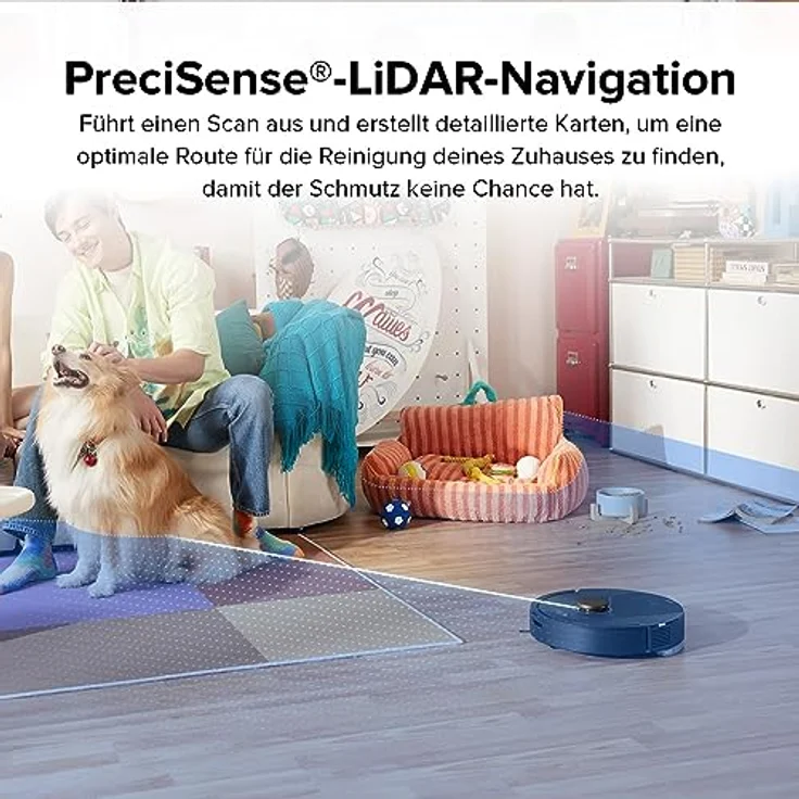 roborock Q5 Pro Saugroboter mit DuoRoller-Bürste, 5500Pa Saugkraft, 770mL Staubbehälter, 180mL Wassertank, Staubsauger Wischroboter PreciSense-LiDAR-Navigation Teppiche Tierhaare App/Alexa, Schwarz – Bild 5