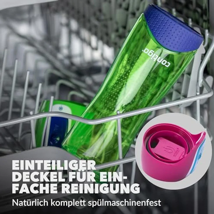 Contigo Trinkflasche Swish Autoseal große BPA-freie Kunststoff Wasserflasche, auslaufsicher, für Sport, Fahrrad, Joggen, Wandern, 500 ml, Magenta – Bild 6