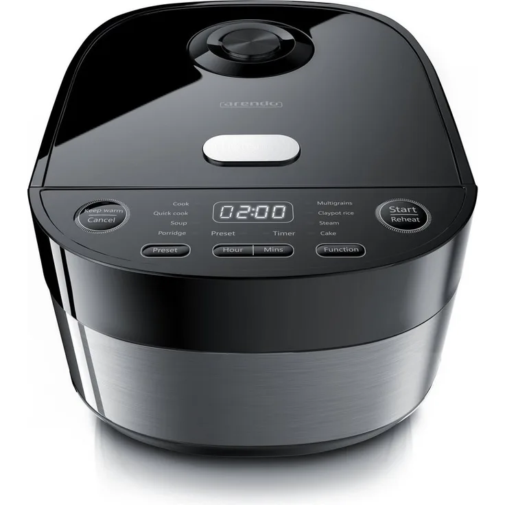 Arendo Reiskocher KAMI, 800 W, Multikocher, Dampfgarer, 3D Heizsystem, 8 Programme, Warmhaltefunktion