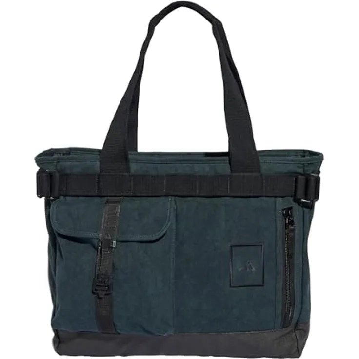 adidas Performance Shopper Utility Tote, praktische Shopper-Tasche aus robustem Baumwollcanvas, Farbe carbon, mit abnehmbarem Schulterriemen und mehreren Fächern