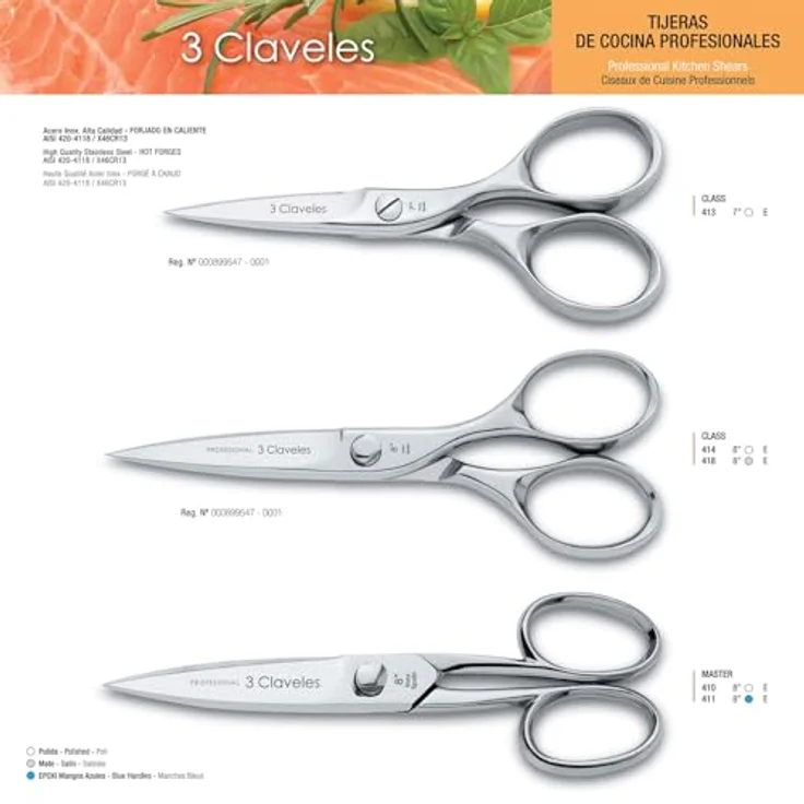 3 Claveles Master Class Küchenschere, rostfrei, 7 Zoll – Bild 6