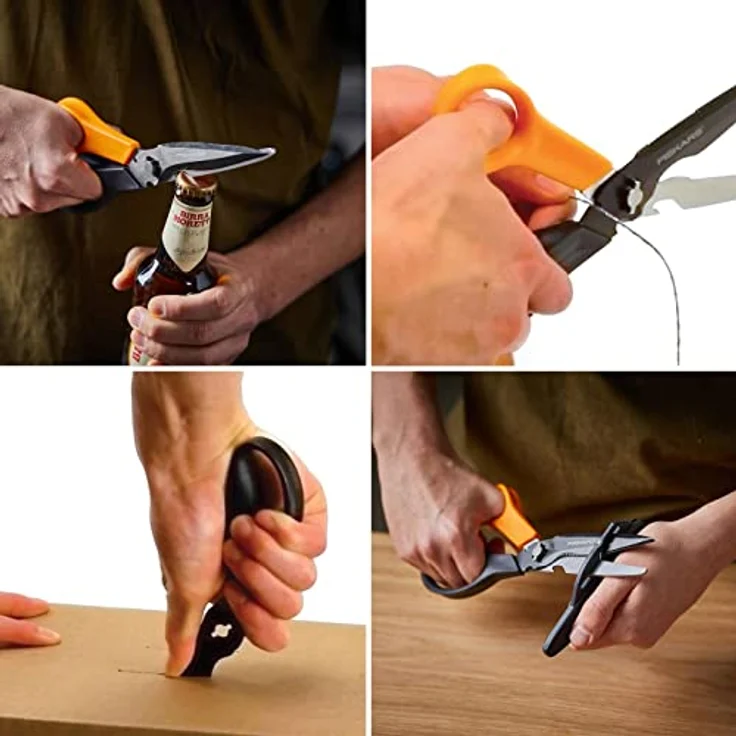 Fiskars Mehrzweckschere mit trennbaren Klingen, Inklusive Schutzhülle mit Scheren-Schärfer, Länge 23 cm, Titaniumbeschichtung, Rostfreier Stahl-Klinge-Kunststoff-Griffe, Schwarz-Orange, Cuts + More, 1000809 – Bild 5