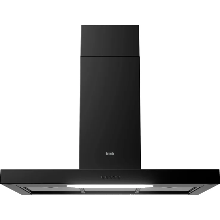 h|tech Wandhaube HTD59320, Edelstahl Wandesse 90 cm, 650 m³/h, 3 Leistungsstufen, LED Beleuchtung, Ab- und Umluftfähig