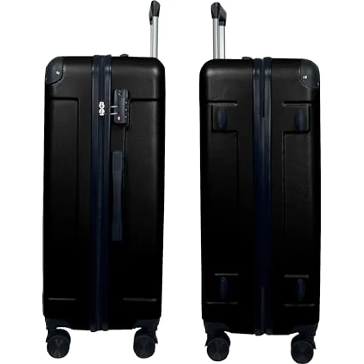MTB Koffer Reisekoffer ABS Trolley 4 Zwillingsrollen M/L/XL oder Set, hochwertiger Hartschalenkoffer in Schwarz – Bild 2