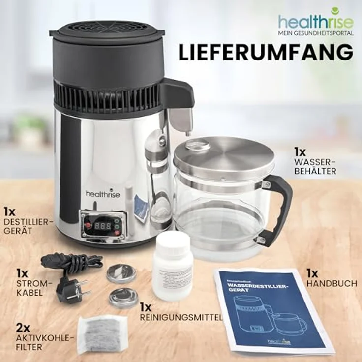 Health Rise Wasserdestilliergerät | Vollautomatisch, Sicher und Zuverlässig | für Zuhause, Zahnklinik, und Labor | 2 Jahre Garantie – Bild 4