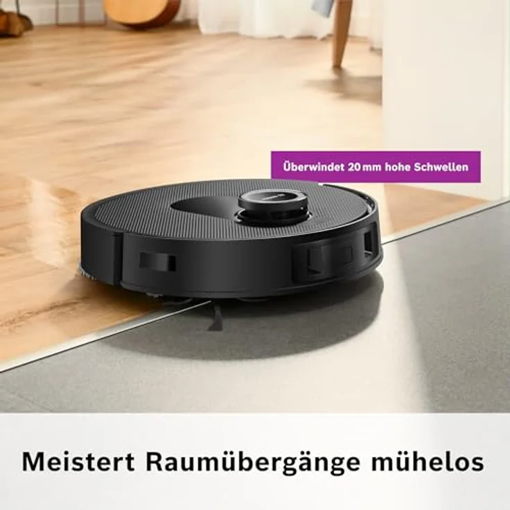 BOSCH Saugroboter Spotless Max BCRDW3B, 11.000 Pa Saugkraft, rotierende Wischpads, 70°C Selbstreinigung, Absaugstation, Carbon Bürste – Bild 19