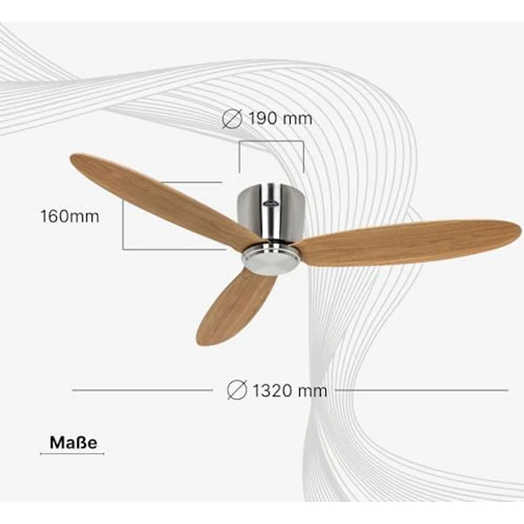 CASAFAN Eco Plano II, Energiespar Deckenventilator mit Fernbedienung und WiFi, 132 cm, basaltgrau, 6 Geschwindigkeiten, Smart Home kompatibel – Bild 4