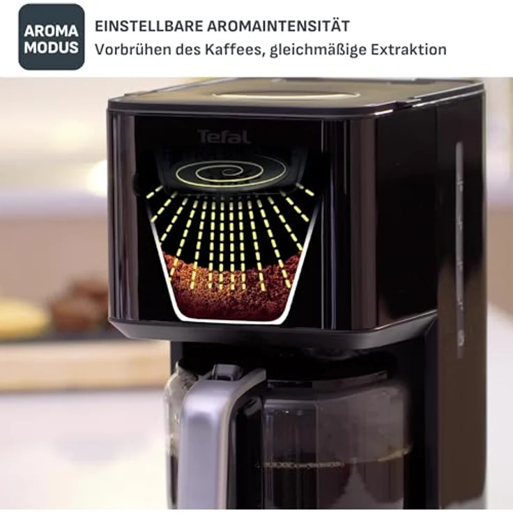 Tefal Smart & Light TT640810 Toaster, digital, 7 Positionen, Schwarz Cafetière Schwarz – Bild 5