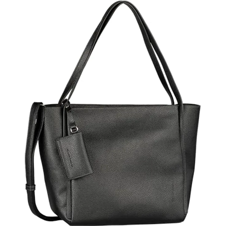 TOM TAILOR Shopper Zip Shopper Set, 2-tlg. in Schwarz mit abnehmbarem Schulterriemen und Utensilientasche