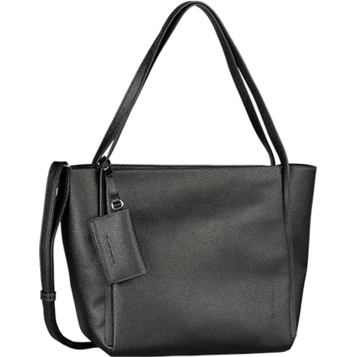 TOM TAILOR Shopper Zip Shopper Set, 2-tlg. in Schwarz mit abnehmbarem Schulterriemen und Utensilientasche – Bild 1