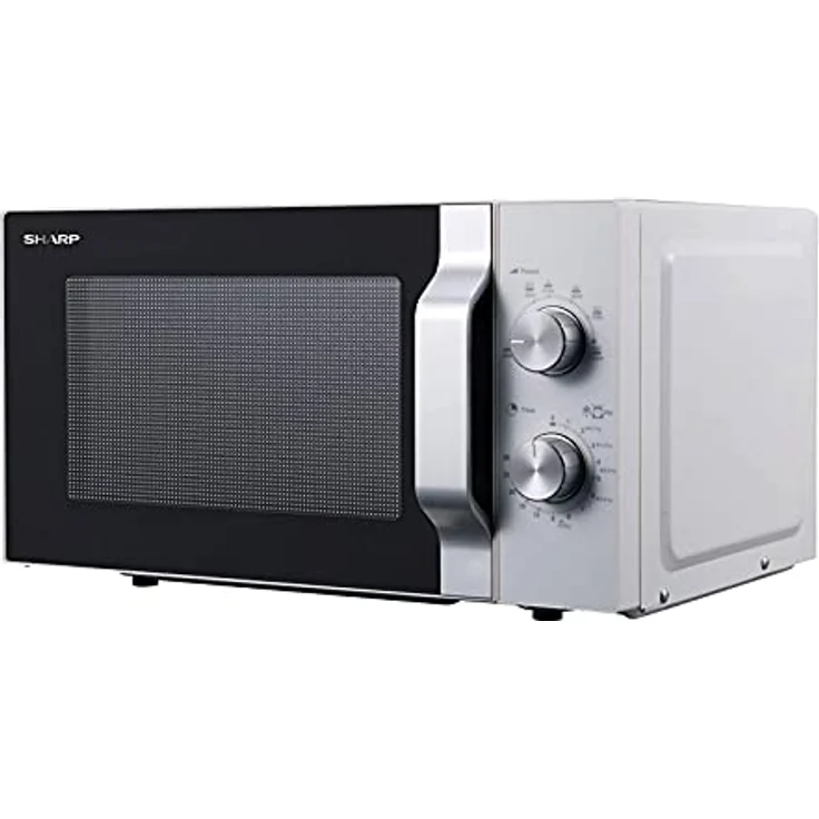 Sharp R204WA Mikrowelle, Standgerät, weiß-silber, 800 Watt, 20 Liter Garraum, 6 Leistungsstufen, Timer bis 30 Min. – Bild 2