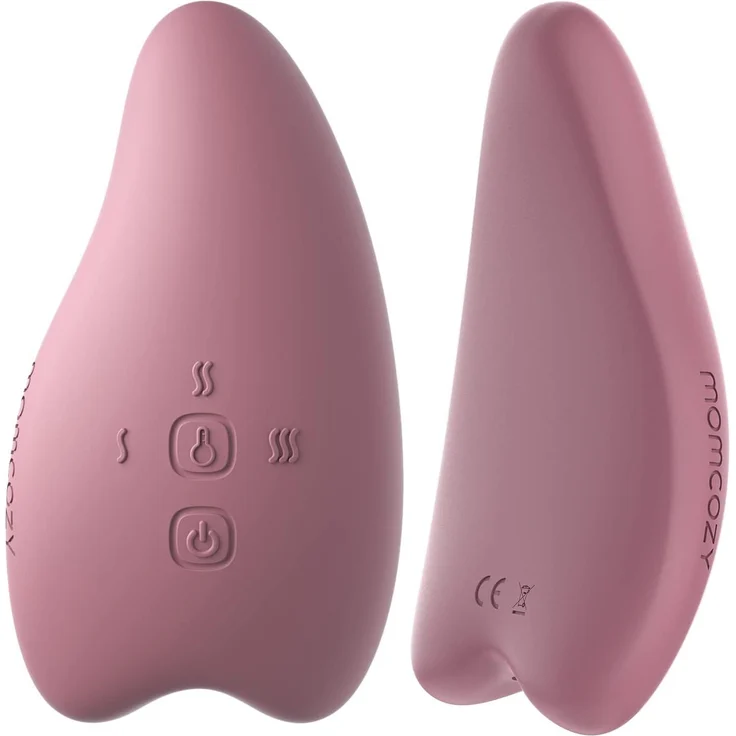 Momcozy Warming Lactation Massager 2-in-1, ergonomisches Massagegerät mit einstellbaren Vibrationen und Wärme, tragbar und wasserdicht, 2er Pack