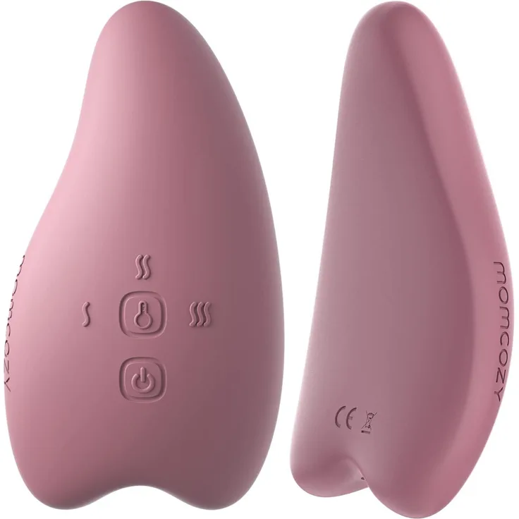 Momcozy Warming Lactation Massager 2-in-1, ergonomisches Massagegerät mit einstellbaren Vibrationen und Wärme, tragbar und wasserdicht, 2er Pack