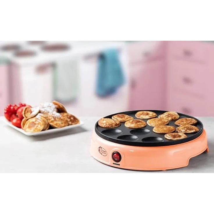 Bestron Poffertjes-Maker APFM700, 800 W, 14 Mini-Pfannkuchen mit Antihaftbeschichtung und Schnellheizelement – Bild 2