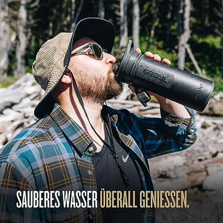 GRAYL GEOPRESS Purifier covert black Wasserfilterflasche – Bild 5