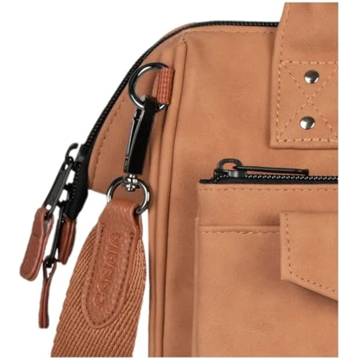 CABAIA Umhängetasche Crossbody M, aus recyceltem Nylon mit auswechselbarer Vortasche und Molle-System, Schwarz – Bild 5