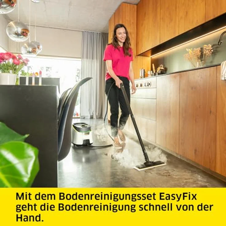 Kärcher Dampfreiniger SC 4 Deluxe Iron, Dampfdruck: 4,0 bar, Aufheizzeit: 3 min., Fläche: ca. 130 m², Tank: 0,5 l + 1,3 l, inkl. Bodenreinigungsset EasyFix, Düsen und Dampfdruck-Bügeleisen - Preisvergleich – Bild 5