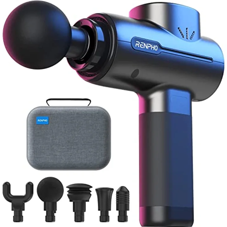 Massagepistole Massage Gun, RENPHO Massagepistole bis zu 3200U/min Massagegerät mit 2500mAh Akku und USB C Ladeanschluss zur Muskel Massage Entspannen, Schwarz