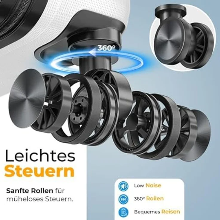 KESSER® Reisekoffer 55L, Hartschalenkoffer ABS mit Zahlenschloss, Kofferwaage & Reisebrieftasche, 360° Rollen, Teleskopstange, Tragegriff, ideal für Business & Reisen. – Bild 4