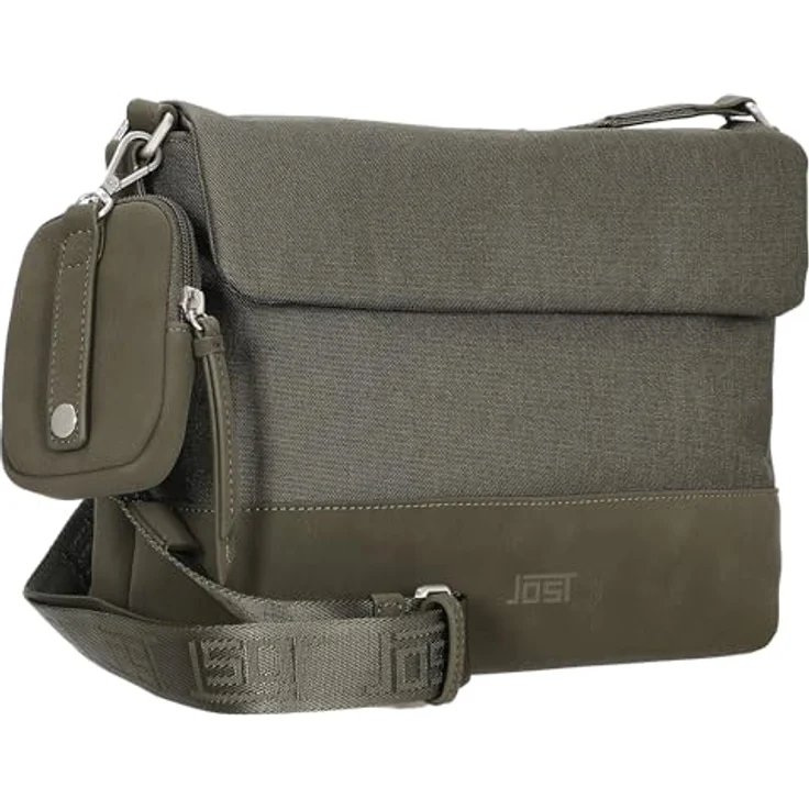 Jost Bodybag Andoya, Umhängetasche aus wasserabweisendem Polyester und Kunstleder, grau, 29 x 13 x 21 cm – Bild 5
