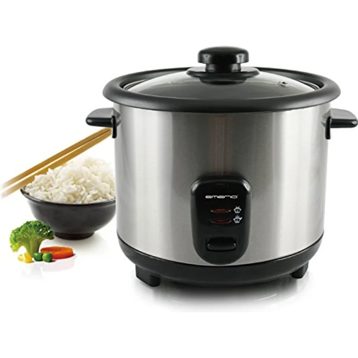 Emerio R-110118 Reiskocher, 18-8, 1.5 L Volumen, Schwarz, Edelstahl, 500 Watt – Bild 4