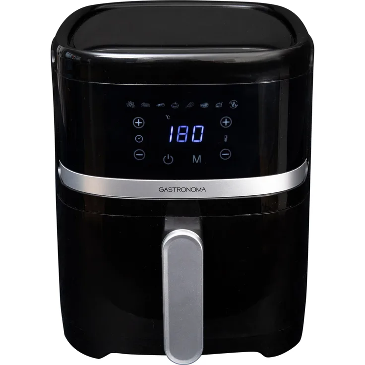 Gastronoma 18290005 - Heißluftfritteuse mit 4,2 Litern Fassungsvermögen, digitalem Touch-Display und Überhitzungsschutz - Schwarz/Silber