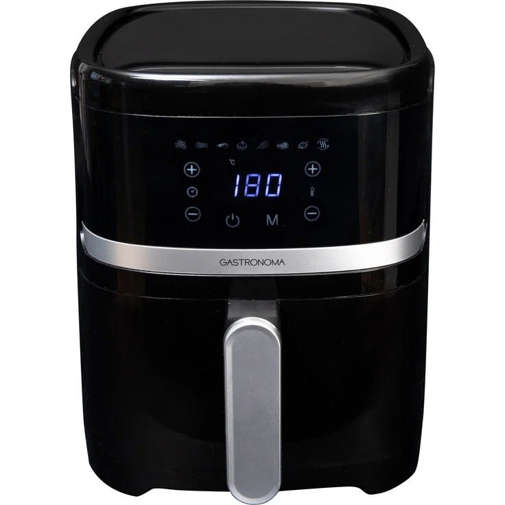 Gastronoma 18290005 - Heißluftfritteuse mit 4,2 Litern Fassungsvermögen, digitalem Touch-Display und Überhitzungsschutz - Schwarz/Silber