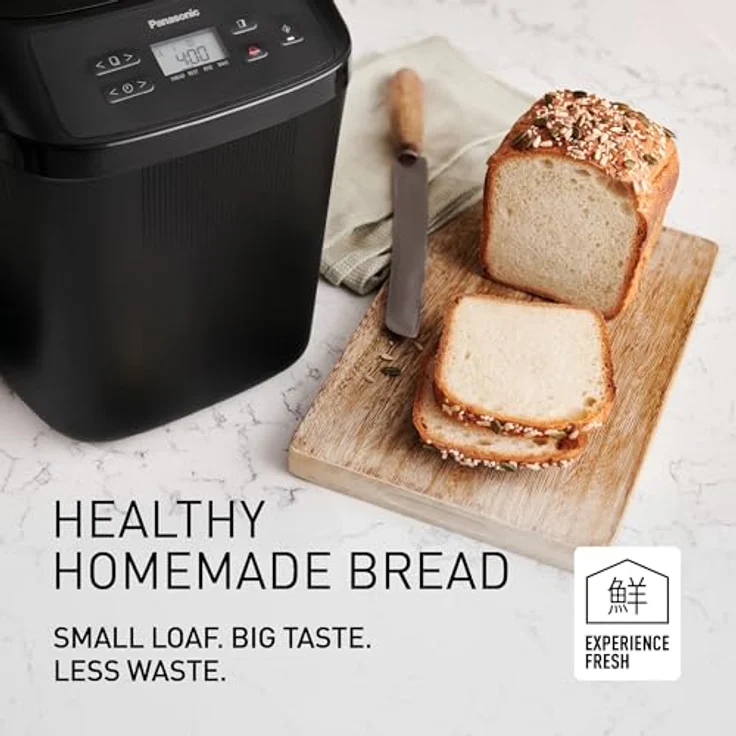 Panasonic SD-PN100KXE Brotbackautomat, Kunststoff, 400 Grams, Schwarz - TÄGLICH FRISCHES BROT | DUALE TEMPERATURSENSOREN | HANDWERKLICHES KNETEN | NACHHALTIGES BACKEN | 18 AUTOMATIKPROGRAMME | GLUTENFREIES BACKEN – Bild 2