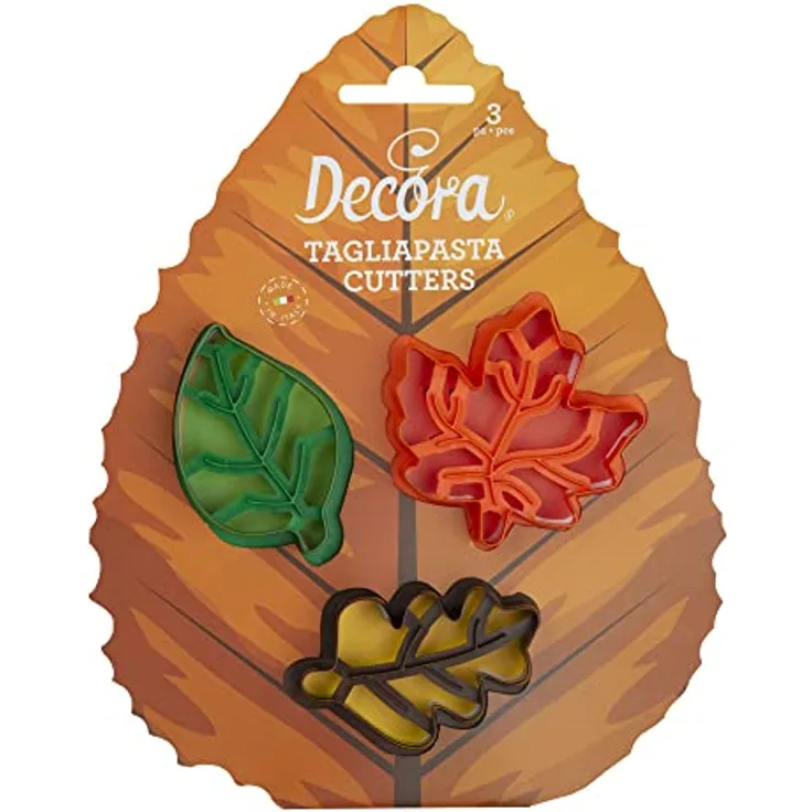 Decora 0255165 Set 3 Blattschneider für Herbst aus Kunststoff