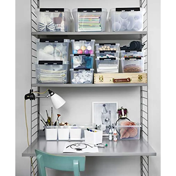 Orthex 3458010 Smart Store Classic 4, Clipbox mit 4 Einsätzen, transparent, 3,5 Liter, 38 x 14 x 11 cm, lebensmittelecht, temperaturbeständig von -40°C bis +120°C – Bild 3