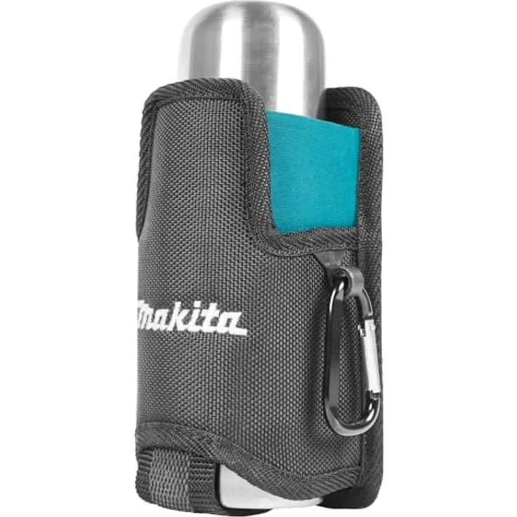 Makita Thermoflasche E-15562, Edelstahl, 330 ml mit Gürteltasche und Karabinerhaken – Bild 1