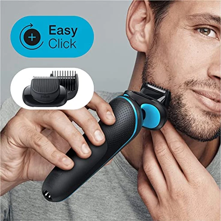 Braun Series 6 60-N4820cs Akku Herren Rasierer Nass- und Trockenrasur inkl. Stubbler und Ladestation schwarz/grau – Bild 4