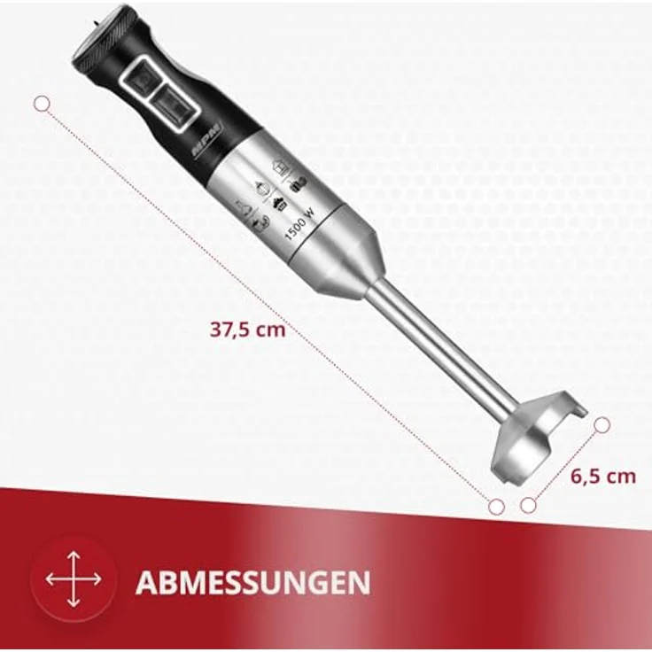 MPM Hand blender MBL-34M, Stabmixer, Schwarz – Bild 2