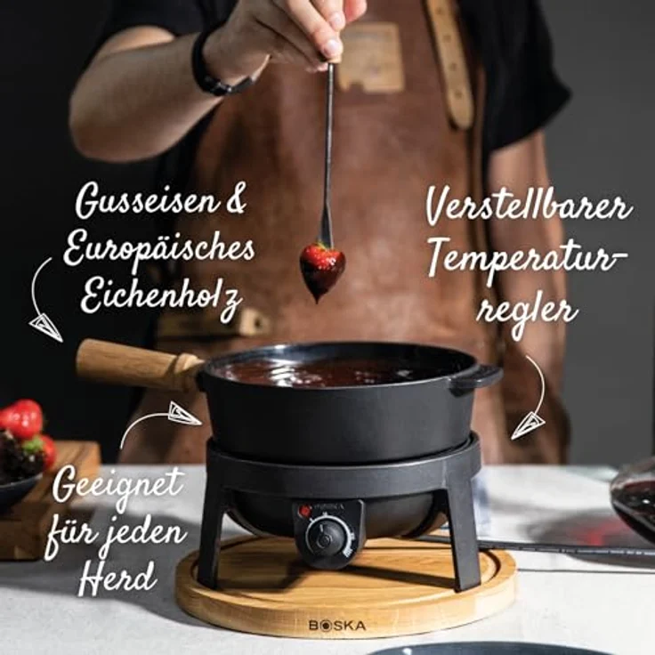 BOSKA HOLLAND Elektro-Fondue Pro, 2.2 Liter Fondue-Set mit elektrischem Wärmeregler, geeignet für Schoko-, Käse- und Fleischfondue, schwarz – Bild 7