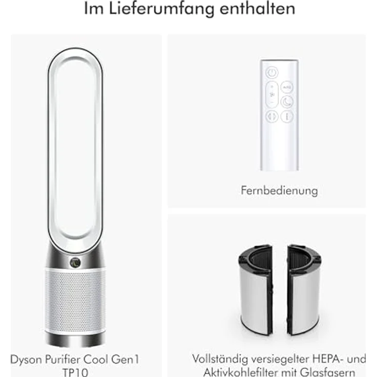Dyson Purifier Cool TP10, Luftreiniger mit HEPA- und Aktivkohlefilter, Weiss – Bild 4
