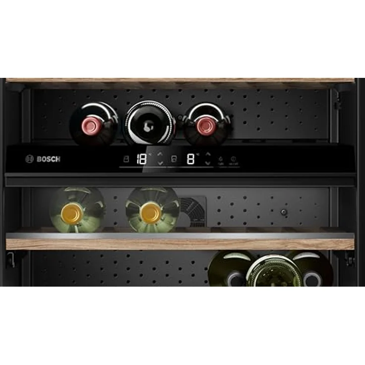 Bosch KWK16ABGB Serie 6 Weinkühlschrank, 44 Flaschen, 120 L, Eichenregale, LED-Beleuchtung - Schwarz – Bild 3