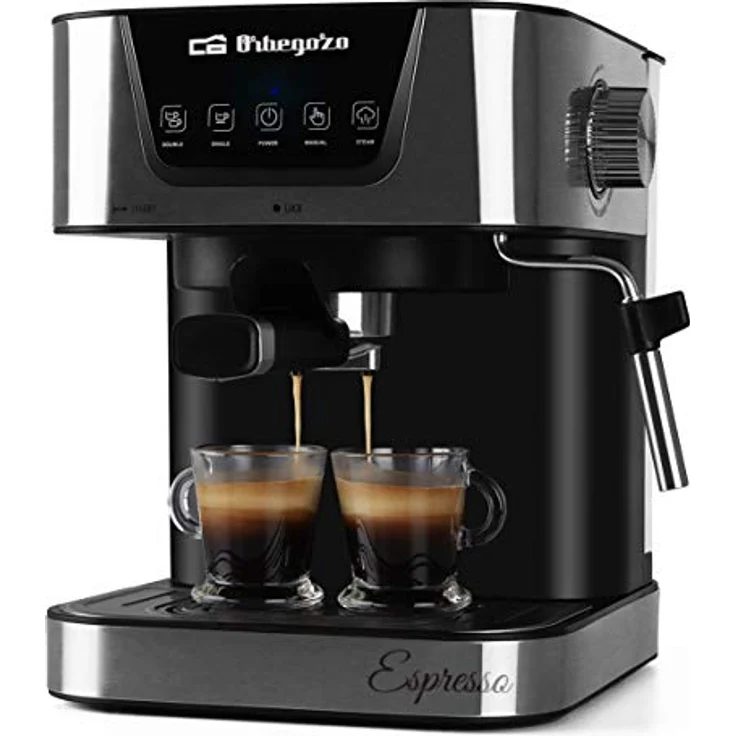 Orbegozo EX 6000, Espresso-Kaffeemaschine mit 20 Bar Pumpendruck, Edelstahl, für manuelle Zubereitung und Kaffeepads – Bild 1